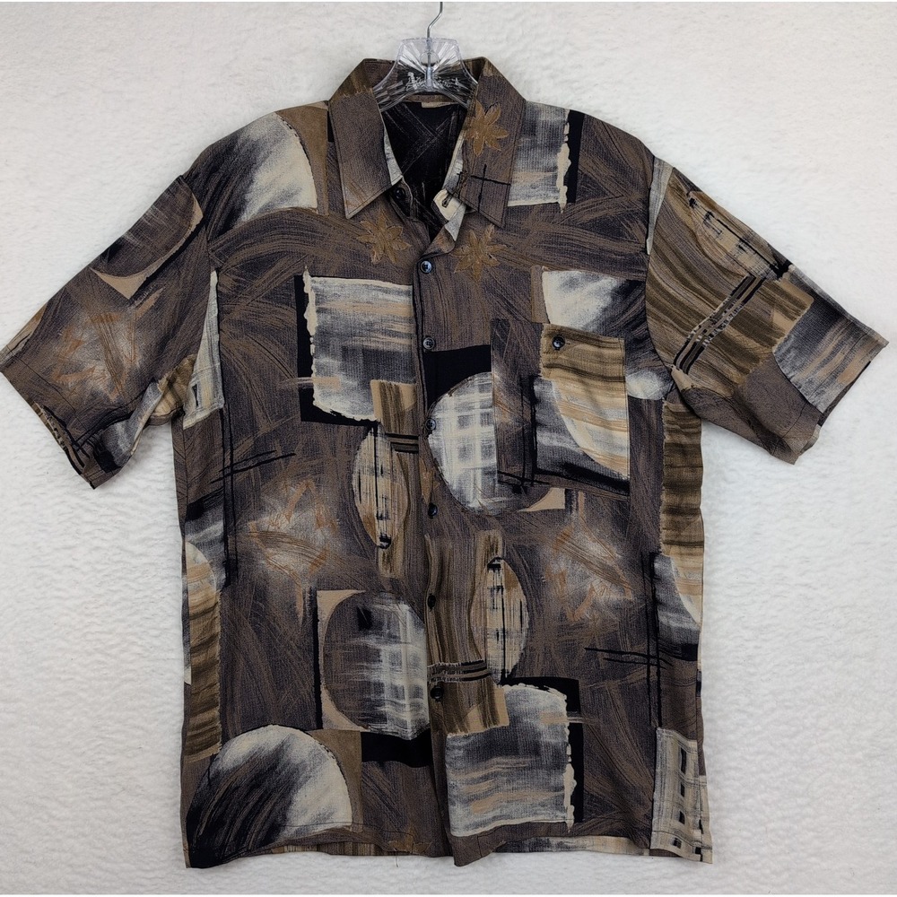 VTG Alan Stuart Shirt Men's M Abstract Art Geometric Button Up Made in USA 90s